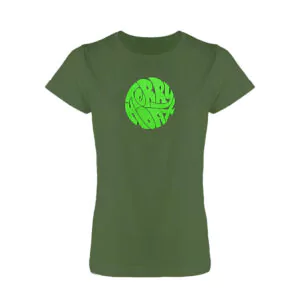 Ein Foto des Circle Logo Shirts in grün für Ladies